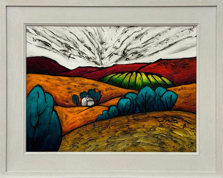Country Abstract Colourful Abstract Landscape Painting of the English Countryside ...