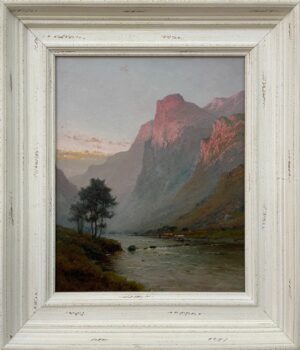 Mountain Landscape Painting of Ben Venue in the Scottish Highlands by 19th Century British Artist, Alfred De Breanski Snr, (1852 - 1928)