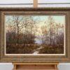 Traditional Oil Painting of Forest & Stream in the English Countryside