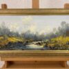 Welsh River Landscape with Birch Trees Oil Painting by British Impasto Artist Charles Wyatt Warren (1908-1993)5