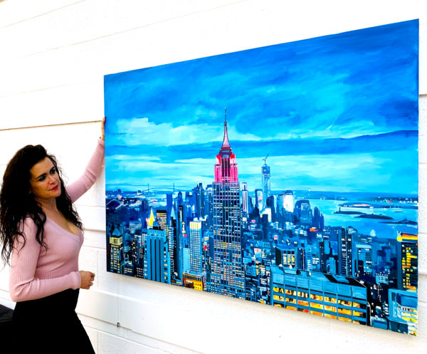 Painting of The Empire State Building in New York City by Angela Wakefield
