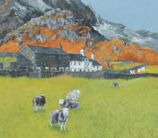 Painting of Fell Foot Farm, Langdale, Lake District