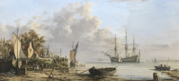 J L Chapman 19th Century Dutch Coastal Scene Circa 1820
