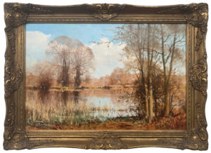 'Winter Gulls' Original Landscape Oil Painting by 20th Century British Artist Walter Robin Jennings 
